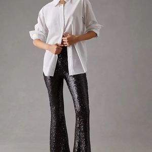 Anthropologie Joni Sequin Flare Pants